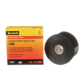3M 054007-41718 130C Linerless Premium Grade Splicing Tape 2 in W x 30 ft L Black