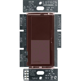 Lutron DVCL-153P-BR Diva LED+ Single-Pole or 3-Way Designer Style Slide Dimmer with On/Off Rocker Switch, 120 VAC, Brown