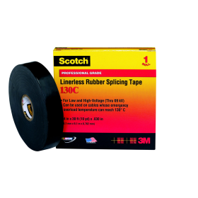 3M 054007-41718 130C Linerless Premium Grade Splicing Tape 1-1/2 in W x 30 ft L Black