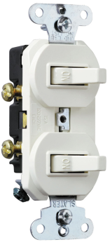 Pass & Seymour 690WG Single-Pole Double Combination Switch 15A 120/277V with Ground Ivory