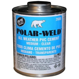 Morris POLAR-WELD™ G2636S 2600 All Weather PVC Solvent Cement, 32 fl oz Can, Gray