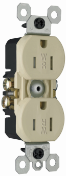 Pass & Seymour 3232TRWRI 15A/125V Weather-Resistant Duplex Receptacle, Ivory