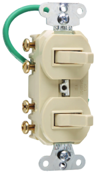 Pass & Seymour 693IG Double 3-way Combination Switch 15A 120/277V