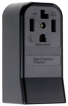 Pass & Seymour 3884 Power Outlets 30 A, 125/250 VAC, 3P, 4W, Surface Mount Receptacle
