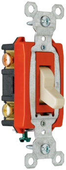 Pass & Seymour CS20AC3I Commerical Specification Grade Switch, Ivory 20 A, 120/277 VAC, 3-Way