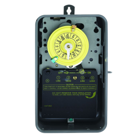 Intermatic T103R 24-Hour Mechanical Time Switch, 120 VAC, DPST, Indoor/Outdoor Metal Enclosure, 1-Hour Interval