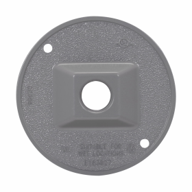 Crouse-Hinds TP7300 4 in Round 1-Hole 1/2 in Thread Weatherproof Outlet Box Cover Gray