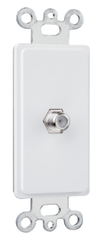 Pass & Seymour On-Q 26CATV-W 1-Gang Decorator F-type Coaxial Communication Device White