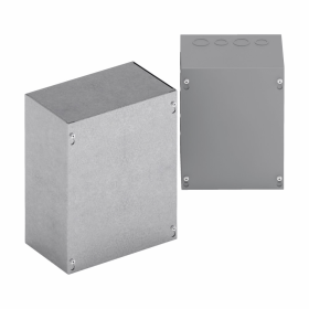 B-Line 884SC 8 in x 8 in x 4 in Electrical Screw-Cover Enclosure With Knockouts Painted NEMA 1