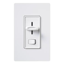 Lutron SELV-300P-WH Skylark Low-Voltage Single-Pole Slide Dimmer with Preset and On/Off Rocker Switch, White