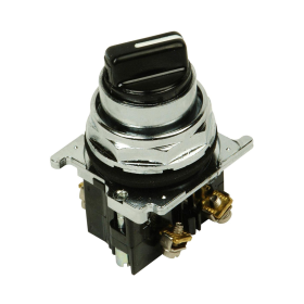 Cutler-Hammer 10250T20KB Assembled 2-Position Maintained Heavy-Duty Selector Switch, Non-Illuminated, Silver Bezel, Black Button, NEMA 3, 3R, 4, 4X, 12, 13