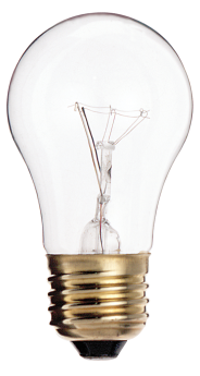Satco S3810 A15 Incandescent Lamp, 40 Watts, Medium E26 Base, 300 Lumens, Dimmable, Warm White, Clear Finish