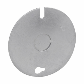 Crouse-Hinds TP272 3-1/4 In. Round Flat Steel Ceiling Cover with 1/2 In. Knockout in Center