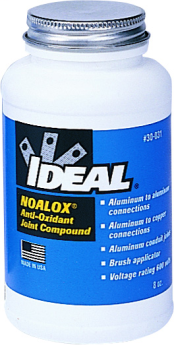 Ideal 30-031 Noalox Anti-Oxidant Joint Compound, 8 oz. Bottle with Brush Cap, Solid Gray Paste