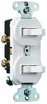 Pass & Seymour 696WG Single-Pole 3-way Double Combination Switch 15A 120/277V Ivory