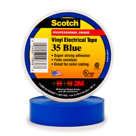 3M 35BLUE Blue Premium Electrical Tape 3/4 in W x 66 ft  10/bx