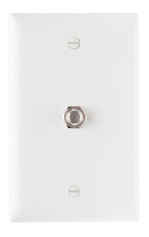 Pass & Seymour On-Q TPCATV-W 1-Gang Communication Plate With F-Type Coaxial Connector White
