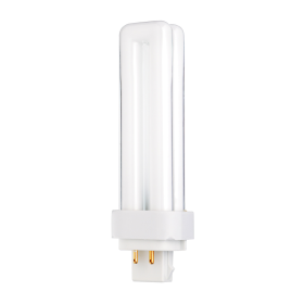 Satco S8332 T4 Twin Compact Fluorescent Lamp, 13 Watts, PL 4-Pin G24q-1 Base, 900 Lumens, Cool White