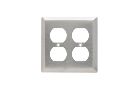 Pass & Seymour SS82 Duplex Receptacle Openings, Two Gang, 302/304 Stainless Steel Plate