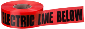 Ideal 42-101 Red Non-Detectable Underground Tape, "Caution Buried Electric Line Below," 3 In. x 1000 Ft.