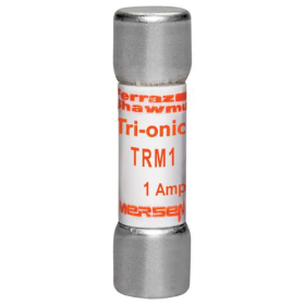 Mersen TRM1 Time Delay Supplemental Midget Fuse, 1 A, 250 VAC/125 VDC, 10 kA, Cylindrical Body