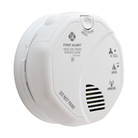 BRK SCO500B First Alert Battery-Powered Combination Photoelectric Smoke and Carbon Monoxide Alarm with Voice Warning, Wireless Interconnect, and Replaceable AA Batteries