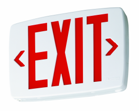 Lithonia Lighting LQMSW3R120/277-ELN Dual Voltage Red Letter LED Exit Sign With Nickel Cadmium Battery