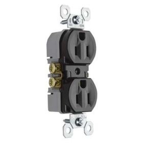 Pass & Seymour 3232TR 15A/125V Trademaster Tamper-Resistant Duplex Receptacle, Brown 15 A, 125 VAC, 3W