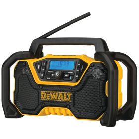 Dewalt DCR028B Bluetooth Cordless Jobsite Radio with Detachable AC Cord and Heavy-Duty Roll Cage, 100 Ft. Range, Uses 12V MAX, 20V MAX, or FLEXVOLT Batteries (Sold Separately)