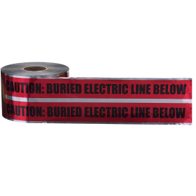 Ideal 42-251 Red Detectable Underground Tape, "Caution Buried Electric Line Below," 6 In. x 1000 Ft.