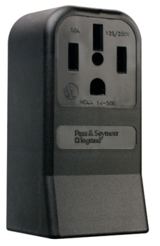 Pass & Seymour 3854 Power Outlets, 3854 50 A, 125/250 VAC, 3P, 4W, Surface Mount Receptacle