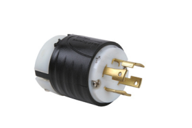 Pass & Seymour Turnlok L1630-P Locking Plug, 480 VAC, 30 A, 3 Poles, 4 Wires, Black/White