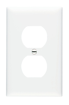 Pass & Seymour TPJ8W Duplex Receptacle Openings, One Gang, White Thermoplastic Plate