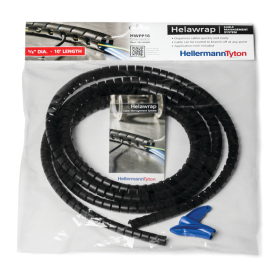 HellermannTyton 161-62000 5/8 In. (16mm) Black Polypropylene Helawrap Convenience Pack, HWPP16, 10 Ft. per Pack