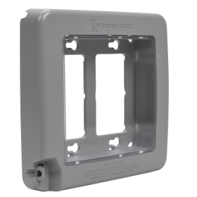 Intermatic WP7200G Low-Profile Extra-Duty Plastic In-Use Weatherproof Cover, Double-Gang, Vertical Hinge, 1-1/2 In., Gray