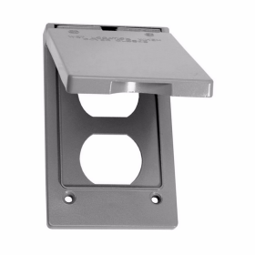 Crouse-Hinds TP7199 1-Gang Vertical Duplex Weatherproof Outlet Box Cover Gray