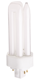 Satco S8348 T4 Triple Compact Fluorescent Lamp, 26 Watts, PL 4-Pin GX24q-3 Base, 1800 Lumens, Cool White