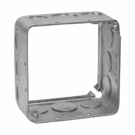 Crouse-Hinds TP443 Drawn Box Extension Ring With Conduit Knockouts, 4 in L x 4 in W x 2-1/8 in D, Steel