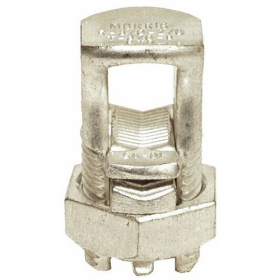 Morris 90414 Dual Rated Split Bolt Connector With Spacer, 4 AWG Stranded Aluminum/Copper Conductor, Copper Alloy