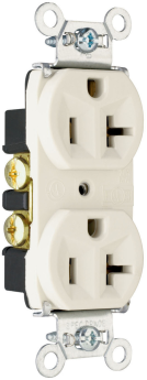 Pass & Seymour 5362W Hard Use Spec Grade Receptacle, Back and Side Wire, 20A, 125V, White 20 A, 125 VAC, 3W