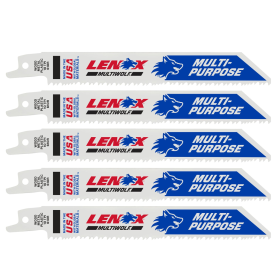 Lenox 20562 610R 6" X 3/4" 10TPI Nail Embedded Wood/Metal/Plastic Bi-Metal Blades 5-Pack,