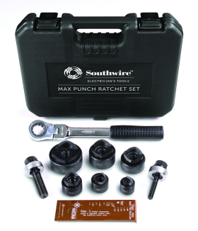 Southwire Slug-Buster MPR-01SD Punch and Die Set 10 ga 1/2 to 2 in For Use With 1 in Hex Ratchet Wrench Allows Use with Both 3/8 in and 3/4 in Draw Stud Mild Steel