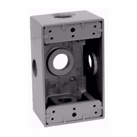 Crouse-Hinds TP7058 1-Gang 5-Hole 1/2 in Side-Entry Thread Weatherproof Outlet Box Gray