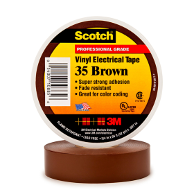 3M 35BROWN Brown Premium Electrical Tape 3/4 in W x 66 ft 10/bx