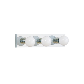 Seagull 4737-05 Center Stage Three-Light Wall/Bath Vanity Light, 18 x 4.25 In., Steel with Chrome Finish, 100 Watts