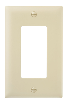 Pass & Seymour TP26I Thermoplastic One Gang Decorator Wall Plate, Ivory
