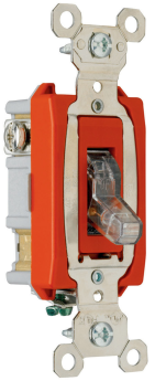 Pass & Seymour PS20AC1-CPL Heavy Duty Specification Grade Pilot Light Switch, 120/277 VAC, 20 A, 1/2 hp