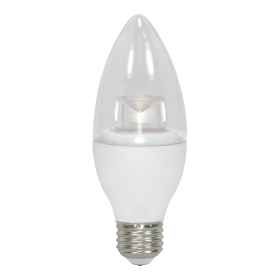 Satco S8953 B11 LED Candle Lamp, 4.5 Watts, Medium E26 Base, 300 Lumens, Soft White 3000K