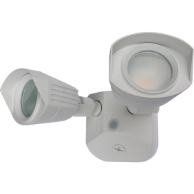 Satco 65-216 Dual-Head LED Security Light, 20 Watts, 1900 Lumens, White Finish