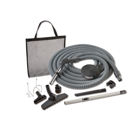 Broan CS500 Central Vacuum Carpet & Bare Floor Combination Set  - Includes 30 Ft. Pigtail Crushproof Hose, Deluxe Electric Power Brush, Hard Plastic Dusting Brush, Crevice Tool, Convertible Upholstery Tool, Fabric Hose Sock, and Storage Bag